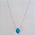 GARGANTILHA FOLHEADA A PRATA COM 50 MILÉSIMOS + VERNIZ DIAMOND CORRENTE CADEADO 45CM ZIRCÔNIA AZUL 10X14MM FECHO LAGOSTA PRGG001101 - Imagem 1