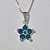 GARGANTILHA FOLHEADA A PRATA COM 50 MILÉSIMOS + VERNIZ DIAMOND CORRENTE VENEZIANA 45CM PINGENTE FLOR COM PEDRAS EM ZIRCÔNIAS AZUL CLARO 12MM PRGG001106 - Imagem 2