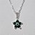 GARGANTILHA FOLHEADA A PRATA COM 50 MILÉSIMOS + VERNIZ DIAMOND CORRENTE VENEZIANA 45CM PINGENTE FLOR COM PEDRAS EM ZIRCÔNIAS VERDE 12MM PRGG001112 - Imagem 2