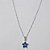 GARGANTILHA FOLHEADA A PRATA COM 50 MILÉSIMOS + VERNIZ DIAMOND CORRENTE VENEZIANA 45CM PINGENTE FLOR COM PEDRAS EM ZIRCÔNIAS AZUL ESCURA 12MM PRGG001113 - Imagem 1