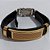 PULSEIRA EM AÇO INOXIDÁVEL 316L COM PLACA DOURADA E CINTA EM COURO 18CM LARGURA 14MM COM TRAVA ACPS000434 - Imagem 1