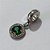 BERLOQUE EM AÇO INOXIDÁVEL 316L PINGENTE REDONDO CRAVEJADO EM MICROS ZIRCÔNIAS E PEDRA VERDE EM ZIRCÔNIA 8X8MM ACBQ000002 - Imagem 1