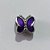BERLOQUE EM AÇO INOXIDÁVEL 316L BORBOLETA ROXA 11X11MM ACBQ000019 - Imagem 2