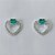 BRINCO FOLHEADO A PRATA COM 50 MILÉSIMOS + VERNIZ DIAMOND BRINCO DE PINO CORAÇÃO VAZADO COM MICRO ZIRCÔNIAS E ZIRCÔNIA FORMATO CORAÇÃO VERDE 15MM PRBR000858 - Imagem 1