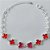 PULSEIRA FOLHEADA A PRATA COM 50 MILÉSIMOS + VERNIZ DIAMOND 19CM COM 4 TREVOS VERMELHOS VIDRO 10MM E 2 BORBOLETAS ROSAS VIDRO 10MM + EXTENSOR PRPS000904 - Imagem 1