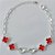 PULSEIRA FOLHEADA A PRATA COM 50 MILÉSIMOS + VERNIZ DIAMOND 19CM COM 4 TREVOS VERMELHOS VIDRO 10MM E 2 CORAÇÕES BRANCOS VIDRO 10MM + EXTENSOR PRPS000905 - Imagem 1