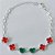 PULSEIRA FOLHEADA A PRATA COM 50 MILÉSIMOS + VERNIZ DIAMOND 19CM COM 4 TREVOS VERMELHOS VIDRO 10MM E 2 CORAÇÕES VERDES VIDRO 10MM + EXTENSOR PRPS000906 - Imagem 1