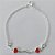 PULSEIRA FOLHEADA A PRATA COM 50 MILÉSIMOS + VERNIZ DIAMOND CORRENTE 18CM CORAÇÕES DE CRISTAL VERMELHO COM EXTENSOR E FECHO LAGOSTA PRPS000910 - Imagem 1