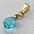 PINGENTE FOLHEADO A OURO CRISTAL AUSTRÍACO SEXTAVADO AZUL 5X12MM OUPG000019 - Imagem 1