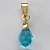 PINGENTE FOLHEADO A OURO CRISTAL AUSTRÍACO SEXTAVADO AZUL 5X12MM OUPG000019 - Imagem 2