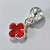 BERLOQUE FOLHEADO A PRATA COM 50 MILÉSIMOS + VERNIZ DIAMOND TREVO VERMELHO VIDRO 10MM (UNIDADE) PRBQ000131 - Imagem 2