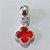 BERLOQUE FOLHEADO A PRATA COM 50 MILÉSIMOS + VERNIZ DIAMOND TREVO VERMELHO VIDRO 10MM (UNIDADE) PRBQ000131 - Imagem 1