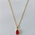 GARGANTILHA FOLHEADA A OURO CORRENTE CADEADO 42CM PINGENTE ZIRCÔNIA VERMELHA 7X10MM FECHO REDONDO OUGG000106 - Imagem 1