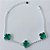 PULSEIRA FOLHEADA A PRATA COM 50 MILÉSIMOS + VERNIZ DIAMOND 17CM TREVO VERDE VIDRO 13MM PRPS000919 - Imagem 1