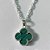 GARGANTILHA FOLHEADA A PRATA COM 50 MILÉSIMOS + VERNIZ DIAMOND CORRENTE SINGAPURA 45CM TREVO VERDE LISTRADO 13MM PRGG001127 - Imagem 2