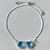 PULSEIRA FOLHEADA A PRATA COM 50 MILÉSIMOS + VERNIZ DIAMOND AJUSTÁVEL BORBOLETAS AZUÍS VIDRO 12MM PRPS000936 - Imagem 1