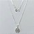 GARGANTILHA FOLHEADA A PRATA COM 50 MILÉSIMOS + VERNIZ DIAMOND CORRENTE VENEZIANA PINGENTE FLOR COM ZIRCÔNIAS CRISTAIS 10MM PRGG001123 - Imagem 1