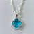 GARGANTILHA FOLHEADA A PRATA COM 50 MILÉSIMOS + VERNIZ DIAMOND CORRENTE SINGAPURA 45CM TREVO AZUL CLARO VIDRO 10MM PRGG001146 - Imagem 2