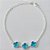 PULSEIRA FOLHEADA A PRATA COM 50 MILÉSIMOS + VERNIZ DIAMOND 18CM COM 3TREVOS DE VIDRO AZUÍS 10MM+ EXTENSOR FECHO LAGOSTA PRPS000944 - Imagem 1