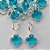 BRINCO FOLHEADO A PRATA COM 50 MILÉSIMOS + VERNIZ DIAMOND - BRINCO ARGOLINHA DE PRESSÃO (TRANQUETA)TREVO AZUL VIDRO 13MM (PRA393) PRBR000876 - Imagem 1