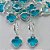 BRINCO FOLHEADO A PRATA COM 50 MILÉSIMOS + VERNIZ DIAMOND ARGOLA DE PRESSÃO TREVO AZUL VIDRO 10MM(PRA371) PRBR000884 - Imagem 1