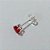 BRINCO FOLHEADO A PRATA COM 50 MILÉSIMOS + VERNIZ DIAMOND ZIRCÔNIA VERMELHO FORMATO CORAÇÃO 7MM PRBR000902 - Imagem 2