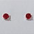 BRINCO FOLHEADO A PRATA COM 50 MILÉSIMOS + VERNIZ DIAMOND ZIRCÔNIA CRISTAL VERMELHO REDONDO 6MM PRBR000920 - Imagem 1
