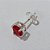 BRINCO FOLHEADO A PRATA COM 50 MILÉSIMOS + VERNIZ DIAMOND ZIRCÔNIA CRISTAL VERMELHO REDONDO 6MM PRBR000920 - Imagem 2
