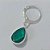 BRINCO FOLHEADO A PRATA COM 50 MILÉSIMOS + VERNIZ DIAMOND ARGOLA DE PRESSÃO FORMATO GOTA PEDRA CRISTAL VERDE 11MM PRBR000927 - Imagem 2