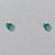 BRINCO FOLHEADA A PRATA COM 50 MILÉSIMOS + VERNIZ DIAMOND - BRINCO DE PINO ZIRCÔNIA FORMATO CORAÇÃO VERDE 6MM (PRA421 )PRBR000934 - Imagem 2
