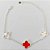 PULSEIRA FOLHEADA A PRATA COM 50 MILÉSIMOS + VERNIZ DIAMOND 18CM 2 TREVOS PRATA 15MM E 1 TREVO VIDRO VERMELHO 15MM + EXTENSOR E FECHO LAGOSTA PRPS000953 - Imagem 1
