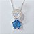 GARGANTILHA FOLHEADA A PRATA COM 50 MILÉSIMOS + VERNIZ DIAMOND CORRENTE SINGAPURA 42CM PINGENTE MENINO COM ZIRCÔNIA AZUL 8MM FECHO LAGOSTA PRGG001193 - Imagem 2