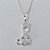 GARGANTILHA FOLHEADA A PRATA COM 50 MILÉSIMOS + VERNIZ DIAMOND CORRENTE VENEZIANA 42CM PINGENTE GATINHO COM ZIRCÔNIA CRISTAL 6MM FECHO LAGOSTA PRGG001195 - Imagem 2