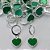 BRINCO FOLHEADO A PRATA COM 50 MILÉSIMOS + VERNIZ DIAMOND ARGOLA DE PRESSÃO CORAÇÃO VERDE 10MM(PRA374) PRBR000939 - Imagem 1