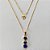 GARGANTILHA FOLHEADA A OURO 5 MILÉSIMOS + VERNIZ DIAMOND - CORRENTE VENEZIANA 42CM COM TRÊS PEDRAS EM ZIRCÔNIA AZUL 25MM - FECHO REDONDO (OURO019) OUGG000115 - Imagem 1
