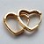 TRIO DE BRINCOS FOLHEADO A OURO COM 5 MILÉSIMOS + VERNIZ DIAMOND TRIO FORMATO CORAÇÃO TAMANHOS 12/14/16MM - ARGOLA DE PRESSÃO (OURO020) - OUBR000090 - Imagem 2
