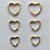 TRIO DE BRINCOS FOLHEADO A OURO COM 5 MILÉSIMOS + VERNIZ DIAMOND TRIO FORMATO CORAÇÃO TAMANHOS 12/14/16MM - ARGOLA DE PRESSÃO (OURO020) - OUBR000090 - Imagem 1