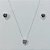 CONJUNTO FOLHEADO A PRATA COM 50 MILÉSIMOS  + VERNIZ DIAMOND CORRENTE CADEADO 45CM PINGENTE E BRINCOS DE PINOS CORAÇÃO COM ZIRCÔNIA LILÁS E CRAVEJADO EM MICROS ZIRCÔNIAS CRISTAIS 10MM PRCJ000090 - Imagem 1