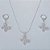 CONJUNTO FOLHEADO A PRATA COM 50 MILÉSIMOS  + VERNIZ DIAMOND CORRENTE  45CM PINGENTE E BRINCOS ARGOLA DE PRESSÃO COM BORBOLETA CRAVEJADA EM MICROS ZIRCÔNIAS CRISTAIS 16MM  PRCJ000095 - Imagem 1