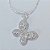 CONJUNTO FOLHEADO A PRATA COM 50 MILÉSIMOS  + VERNIZ DIAMOND CORRENTE  45CM PINGENTE E BRINCOS ARGOLA DE PRESSÃO COM BORBOLETA CRAVEJADA EM MICROS ZIRCÔNIAS CRISTAIS 16MM  PRCJ000095 - Imagem 2