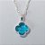 CONJUNTO FOLHEADO A PRATA COM 50 MILÉSIMOS  + VERNIZ DIAMOND CORRENTE SINGAPURA 45CM PINGENTE E BRINCOS ARGOLA DE PRESSÃO TREVO AZUL VIDRO 10MM PRCJ000096 - Imagem 2
