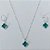 CONJUNTO FOLHEADO A PRATA COM 50 MILÉSIMOS  + VERNIZ DIAMOND CORRENTE 45CM PINGENTE E BRINCOS ARGOLA DE PRESSÃO TREVO VERDE VIDRO 10MM PRCJ000097 - Imagem 1