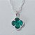CONJUNTO FOLHEADO A PRATA COM 50 MILÉSIMOS  + VERNIZ DIAMOND CORRENTE 45CM PINGENTE E BRINCOS ARGOLA DE PRESSÃO TREVO VERDE VIDRO 10MM PRCJ000097 - Imagem 2