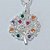 GARGANTILHA FOLHEADA A PRATA COM 50 MILÉSIMOS + VERNIZ DIAMOND CORRENTE 45CM PINGENTE ÁRVORE DA VIDA CRAVEJADA EM MICROS COLORIDAS 16MM PRGG001215 - Imagem 2