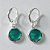 BRINCO FOLHEADO A PRATA COM 50 MILÉSIMOS + VERNIZ DIAMOND ARGOLA DE PRESSÃO COM ZIRCÔNIA VERDE 11MM PRBR000980 - Imagem 1