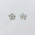 BRINCO FOLHEADO A PRATA COM 50 MILÉSIMOS + VERNIZ DIAMOND - BRINCO DE PINO FLOR COM MICRO ZIRCÔNIAS 9MM PRBR000984 - Imagem 1
