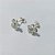BRINCO FOLHEADO A PRATA COM 50 MILÉSIMOS + VERNIZ DIAMOND - BRINCO DE PINO FLOR COM MICRO ZIRCÔNIAS 9MM PRBR000984 - Imagem 2
