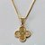 GARGANTILHA FOLHEADA A OURO 5 MILÉSIMOS + VERNIZ DIAMOND - CORRENTE VENEZIANA 42CM COM PINGENTE TREVO 13MM - FECHO REDONDO (OURO022) OUGG000116 - Imagem 2