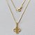GARGANTILHA FOLHEADA A OURO 5 MILÉSIMOS + VERNIZ DIAMOND - CORRENTE VENEZIANA 42CM COM PINGENTE TREVO 13MM - FECHO REDONDO (OURO022) OUGG000116 - Imagem 1