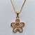 CONJUNTO FOLHEADO A OURO COM 5 MILÉSIMOS + VERNIZ DIAMOND - CORRENTE VENEZIANA 45CM E BRINCOS DE PINOS COM PINGENTES FLOR COM ZIRCÔNIAS CRISTAIS 15X15MM - FECHO REDONDO (OURO193) OUCJ000025 - Imagem 3